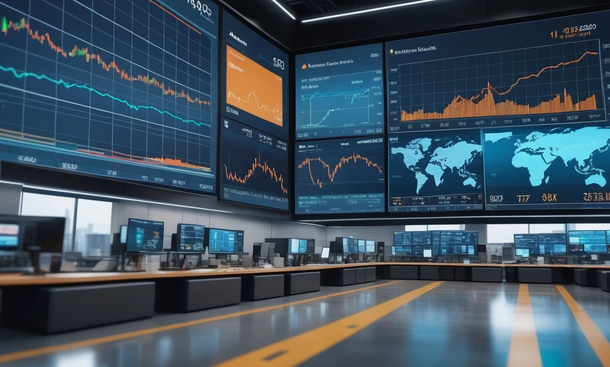 hightech digital dashboard displaying 0 1