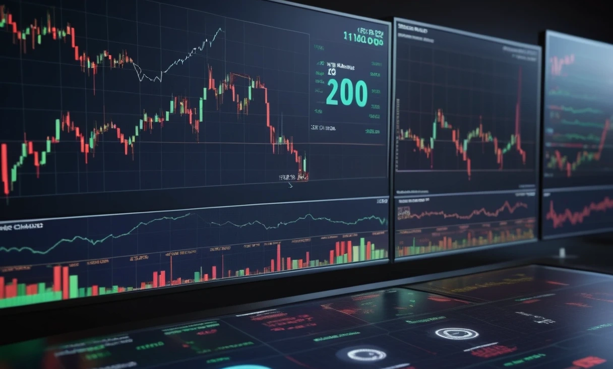 hightech digital screen displaying 0