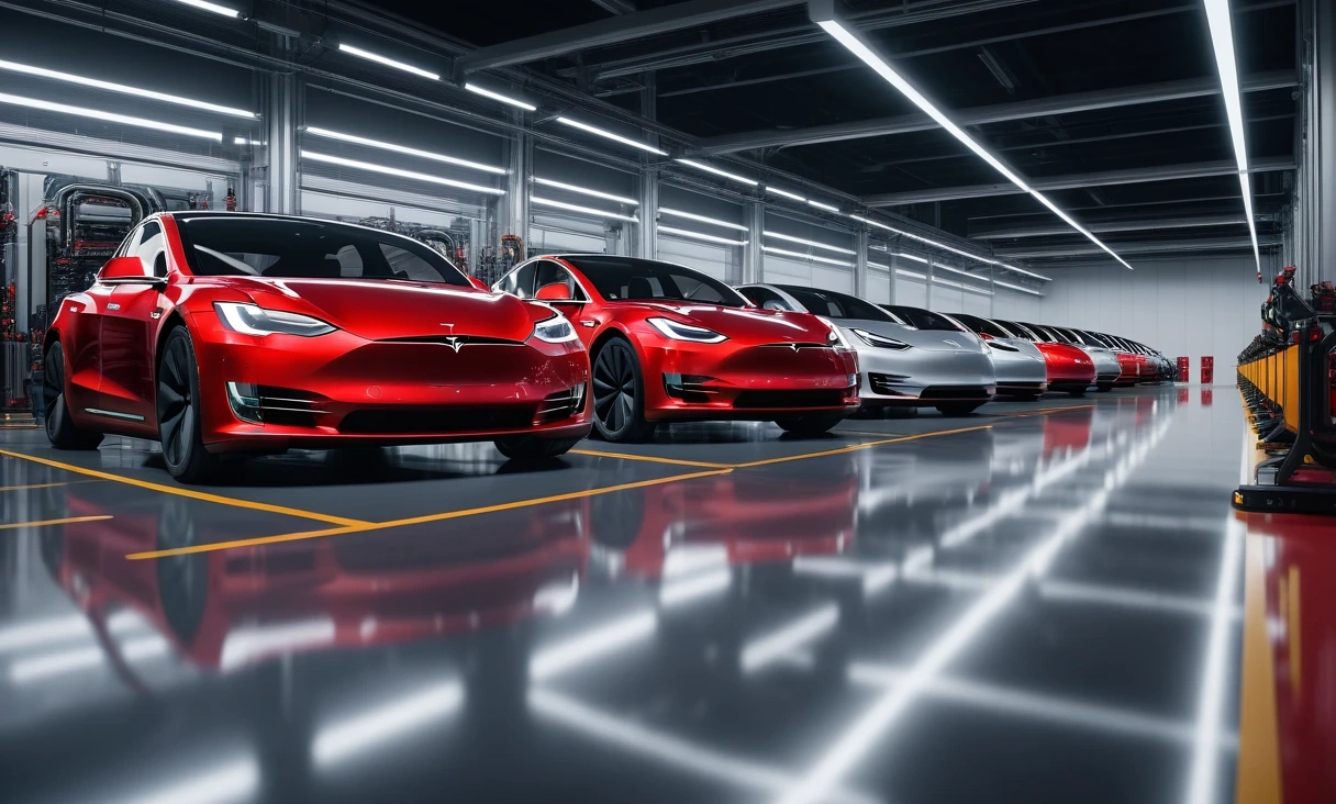 hightech tesla factory floor 0