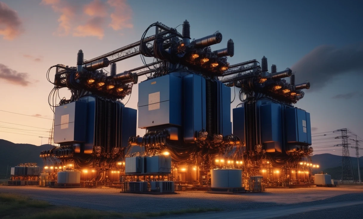 wide shot massive industrial 0