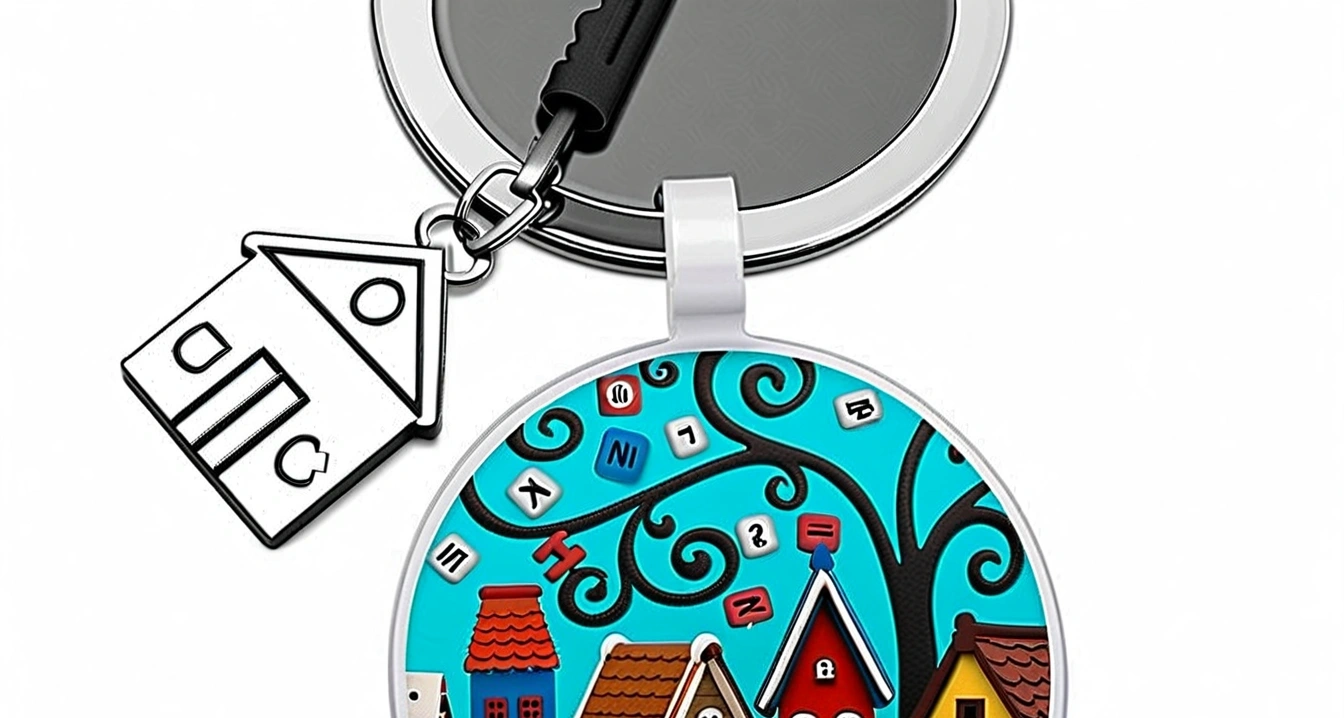 heavy iron key simple wooden house figur 2