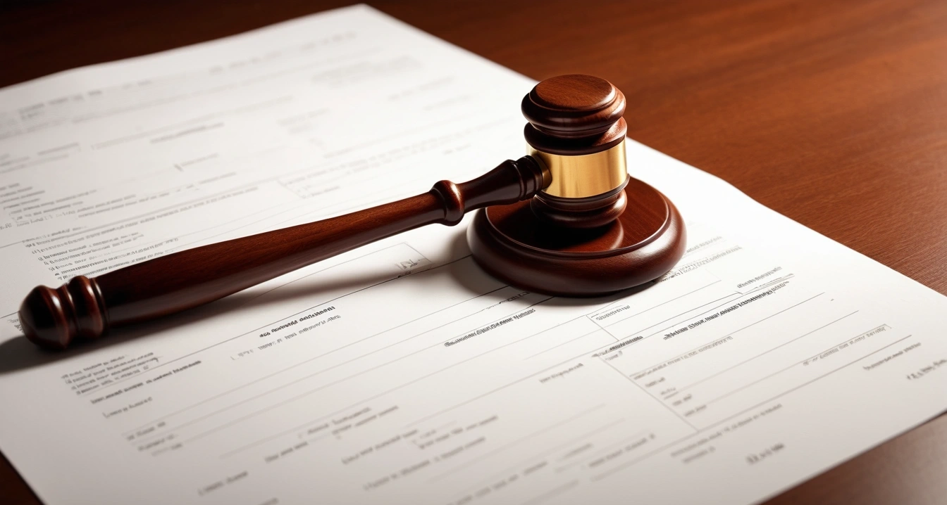 아파트 청약 - 무순위 줍줍 전략과 잔여 세대 계약 성공법 (concept of Apartment subscription, close-up of a classic brass legal gavel resting on official documents, professional lighting, no people)