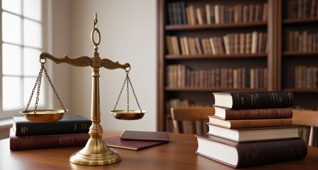 신용카드 - 신용카드 포인트 투자 전환의 경제학 (concept of credit card, a classic brass balance scale of justice next to leather-bound books, no people)