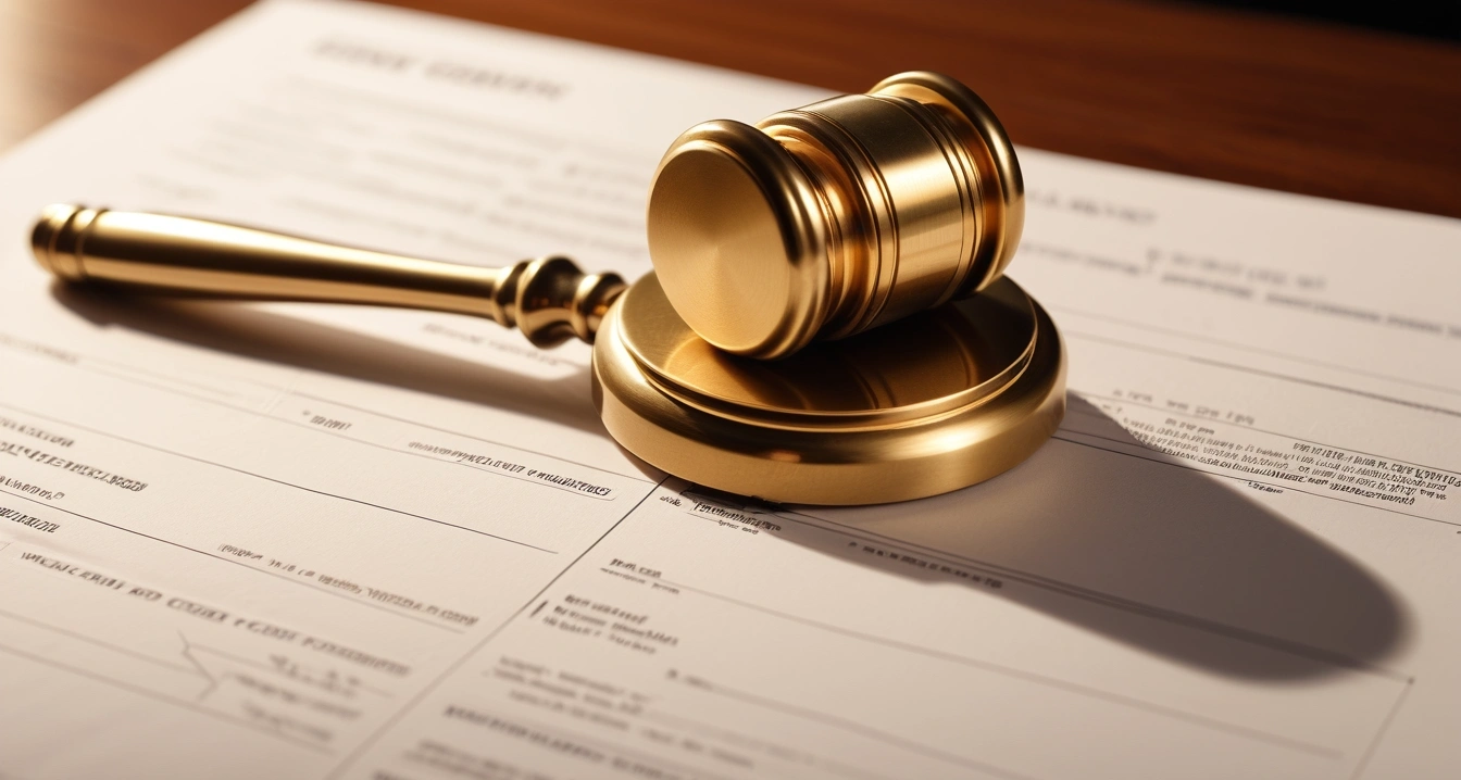 신용카드 - 해외 이용 수수료와 글로벌 결제 카드의 선택 (concept of credit card, close-up of a classic brass legal gavel resting on official documents, professional lighting, no people)
