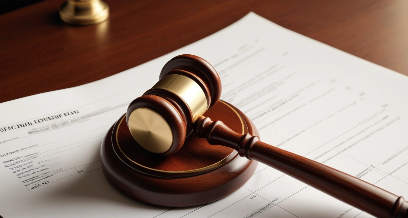 정부 금융 지원 상품 - 서민금융진흥원의 채무 조정 프로그램 활용 (concept of Government financial support products, close-up of a classic brass legal gavel resting on official documents, professional lighting, no people)