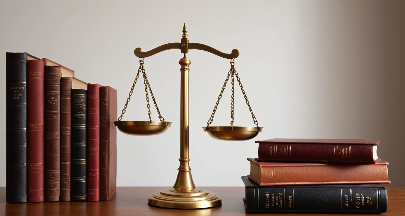 재테크 - 인플레이션 시대의 현금성 자산 가치 하락 (concept of Investment, a classic brass balance scale of justice next to leather-bound books, no people)