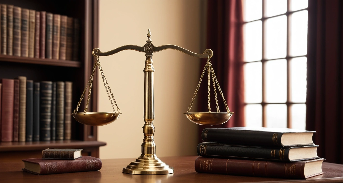 연금저축펀드 - 연금저축펀드 내 ETF 및 리츠 투자의 운용 전략 (concept of Pension savings fund, a classic brass balance scale of justice next to leather-bound books, no people)